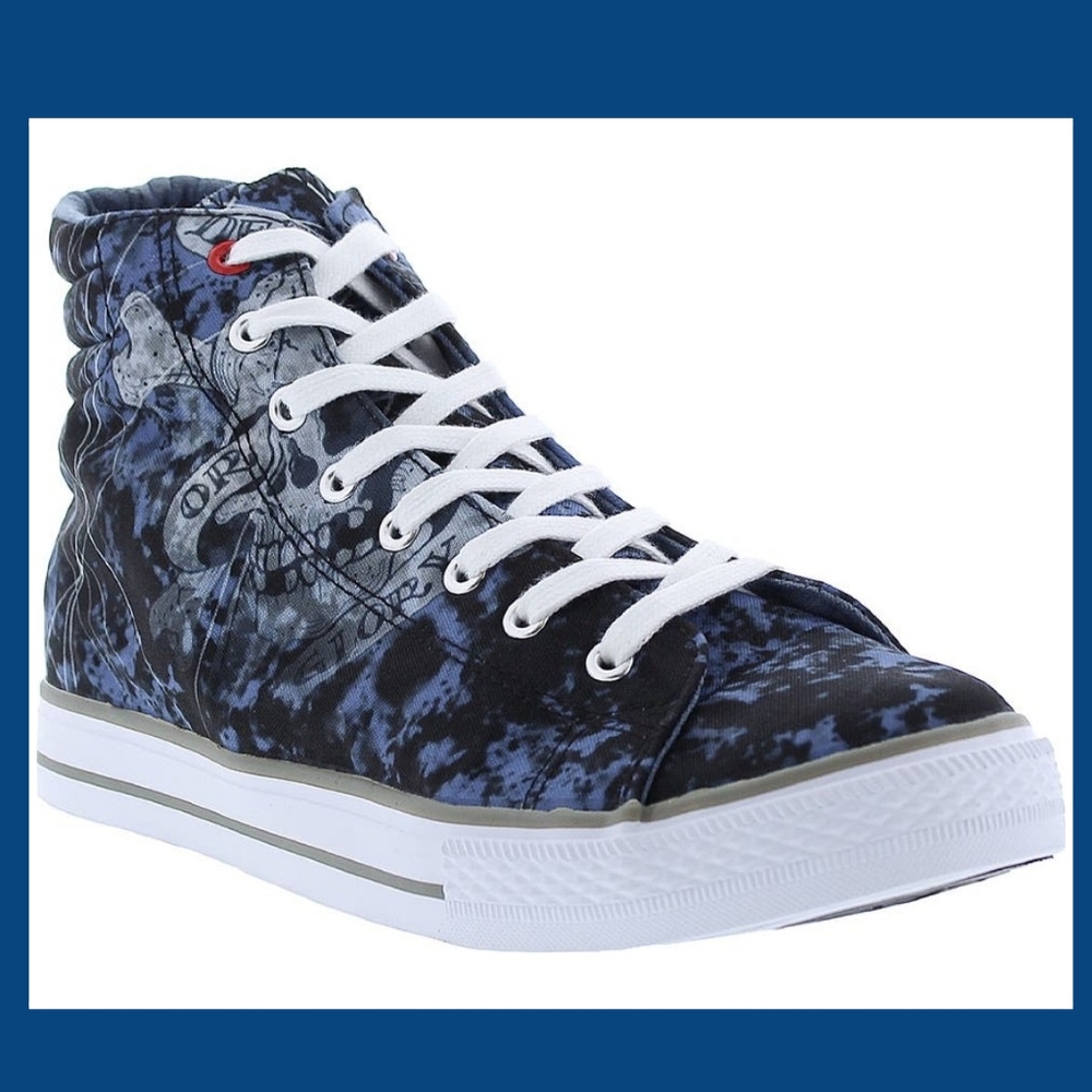 ED HARDY GRAPHIC HIGH TOP SNEAKERS